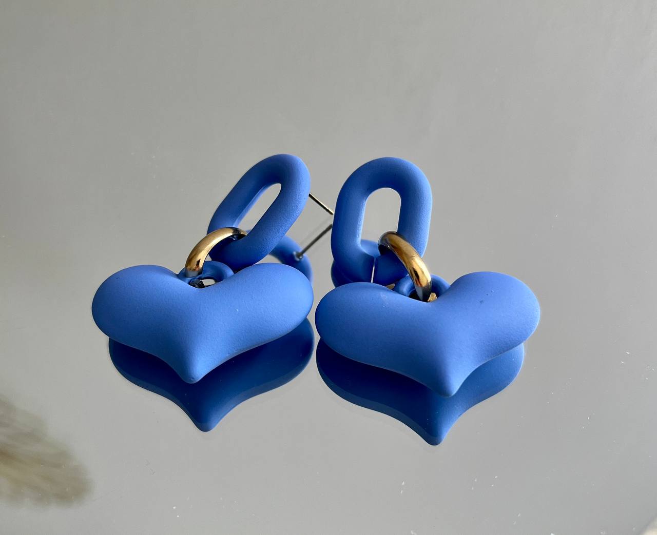 PENDIENTES CORAZONES AZUL